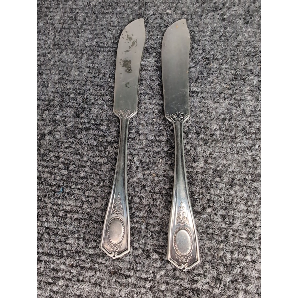 Oneida Community Silver Plate-Butter Knife-Flatware Set Of 2 READ